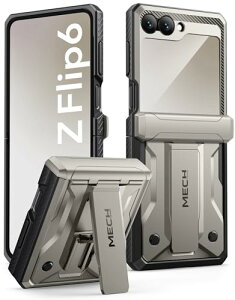 TONGATE for Samsung Galaxy Z Flip 6 �P�[�X�L�b�N�X�^���h�t��, [�q���W�ی�J�o�[] [�O���X�N���[���v���e�N�^�[] Z Flip6 5g 2024�p�x���g�N���b�v�t���~���^���[�O���[�h�ϏՌ��X�}�z�P�[�X, �e�B�O��