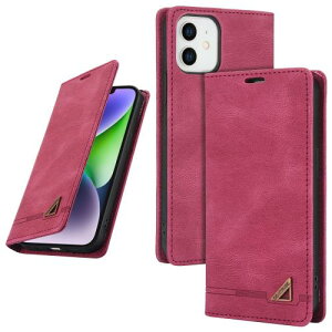 UnivoColors iPhone 12 mini 手帳型ケース 高級合皮 スタンド機能 カード収納 マグネット式 TPUソフトカバー RFIDブロッキング カメラ保護 衝撃吸収 全面保護 衝撃吸収 おしゃれ カバー(ワイン色)