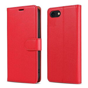 iPhone SE �P�[�X �蒠�^ iPhone SE ��3���� ��2���� iphone8 iphone7 �X�}�z�P�[�X �g�уJ�o�[ ���U�[ �l�C �ϏՌ� �ϖ��C MIL�ČR�K�i �}�O�l�b�g�� �J�[�h���[ �X�^���h�@�\ 4.7�C���`�Ή� EUMADOVE (Red buc