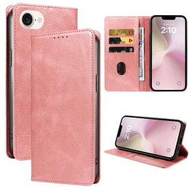 iphone 16e ケース 手帳型 携帯カバー レザー 耐衝撃 耐摩擦 軽量 着脱しやすい 全面保護 手触りが良い マグネット式 カード収納 スタンド機能 人気 上質 6.1インチ対応 EUMADOVE (ピーチ, iPhone 16e)