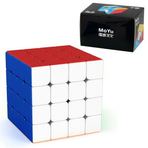 Moyu Meilong 4M 磁石内蔵 4x4x4 競技用キューブ ステッカーなし 中高級者向け 高速でスムーズな4x4キューブ キューブ愛好家に適して ステッカーレス マグネット版 スムーズ回転