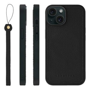 HANATORA iPhone15 �P�[�X ���͋��� MagSafe �Ή� �{�v �ϏՌ� �o���p�[�^ �X�}�z�P�[�X �X�}�z �X�g���b�v �t�� �V�������N���U�[ �M�t�g �}�O�Z�[�t�Ή� �u���b�N UMSGZ-15-Black