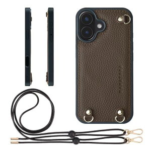HANATORA iPhone16 �P�[�X MagSafe �Ή� �{�v �ϏՌ� �o���p�[�^ �X�}�z�P�[�X �X�}�z �L�[�����O�t�� �V�����_�[�X�g���b�v�t�� �V�������N���U�[ �M�t�g �}�O�Z�[�t�Ή� �g�[�v D3GZ-16-Taupe