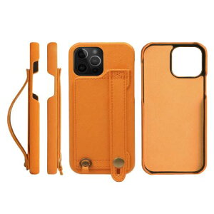 [HANATORA] iPhone 14 Pro �P�[�X Handy �n�[�h�P�[�X PU���U�[ �ϏՌ� �X�^���h�@�\ �n���f�B�x���g �n���h���C�h �X�g���b�v�z�[�� �X�g���b�v�����O �J�[�h�|�P�b�g ��F �I�����W H6-14Pro-Orange