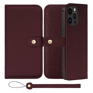 HANATORA iPhone15ProMax �P�[�X �蒠�^ �{�v �X�}�z�P�[�X �X�}�z �X�^���h �X�g���b�v �t�� �V�������N�J�[�t���U�[ �M�t�g �x���g���� �}�O�l�b�g�Ȃ� ���C�� H1SPB-15ProMax-Wine �M�t�g �a�����M�t�g