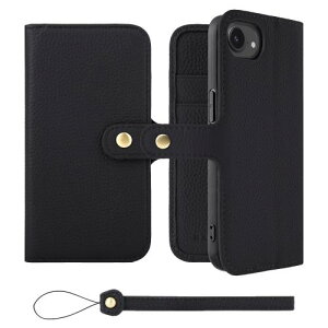 HANATORA iPhone16e �P�[�X �蒠�^ �{�v �X�}�z�P�[�X �X�}�z �X�^���h �X�g���b�v �t�� �V�������N�J�[�t���U�[ �M�t�g �x���g���� �}�O�l�b�g�Ȃ� �u���b�N H0XB-16e-Black �M�t�g �a�����M�t�g ����