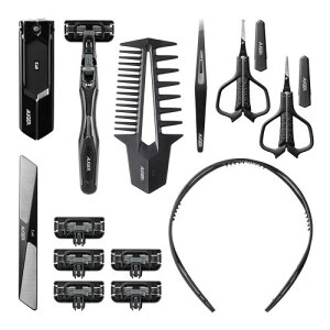 貝印 KAI AUGER フルセット (ヘアケアセット付き) オーガー 男性 ひげ剃り 毛抜き ツメキリ ハサミ カミソリ カチューシャ コーム 替刃 爪やすり メンズ 5枚刃 スタイリッシュ