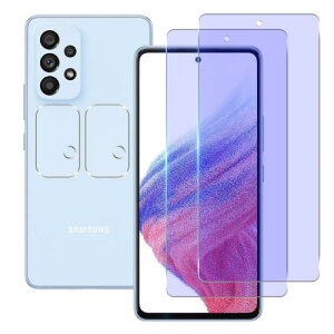 ブルーライトカット 93% 2+2枚セット Wekrsu 国産旭硝子素材 強化ガラス 対応 Galaxy A53 5G SC-53C SCG15 ガラスフィルム (2枚入り) + レンズフィルム (2枚入り) ギャラクシーA53 5G フィルム 目の疲れ軽減