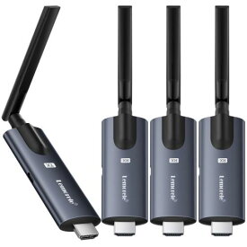 ワイヤレス HDMI 送受信機セット 無線 1×送信機+3×受信機 小型 受信機4台増設可能 拡張モード対応 HDMI 無線化 1080P/5Ghz/200m安定転送距離 映像音声同期出力 ストリーミングメディア日本技適認証済アルミニウム合金