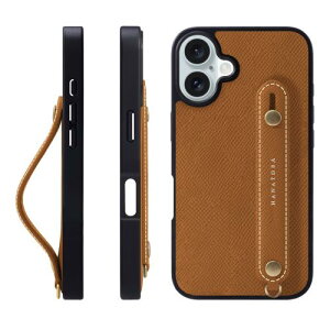 HANATORA iPhone16Plus �P�[�X �{�v �ϏՌ� �w�ʃx���g �X�}�z�P�[�X �X�}�z �X�^���h�@�\ �l�b�N �X�g���b�v �t�� �G���{�X���U�[ �M�t�g �}�O�l�b�g�Ȃ� �L�������� NGH-16Plus-Caramel