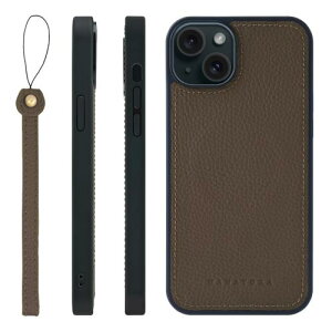 HANATORA iPhone15Plus �P�[�X ���͋��� MagSafe �Ή� �{�v �ϏՌ� �o���p�[�^ �X�}�z�P�[�X �X�}�z �X�g���b�v �t�� �V�������N���U�[ �M�t�g �}�O�Z�[�t�Ή� �g�[�v UMSGZ-15Plus-Taupe