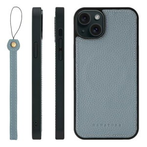 HANATORA iPhone15Plus �P�[�X ���͋��� MagSafe �Ή� �{�v �ϏՌ� �o���p�[�^ �X�}�z�P�[�X �X�}�z �X�g���b�v �t�� �V�������N���U�[ �M�t�g �}�O�Z�[�t�Ή� �u���[�O���[ UMSGZ-15Plus-BlueGray
