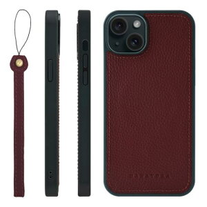HANATORA iPhone15Plus �P�[�X ���͋��� MagSafe �Ή� �{�v �ϏՌ� �o���p�[�^ �X�}�z�P�[�X �X�}�z �X�g���b�v �t�� �V�������N���U�[ �M�t�g �}�O�Z�[�t�Ή� ���C�� UMSGZ-15Plus-Wine