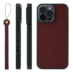HANATORA iPhone16ProMax �P�[�X ���͋��� MagSafe �Ή� �{�v �ϏՌ� �o���p�[�^ �X�}�z�P�[�X �X�}�z �X�g���b�v �t�� �V�������N���U�[ �M�t�g �}�O�Z�[�t�Ή� ���C�� UMSGZ-16ProMax-Wine