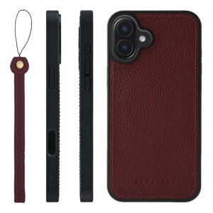 HANATORA iPhone16Plus �P�[�X ���͋��� MagSafe �Ή� �{�v �ϏՌ� �o���p�[�^ �X�}�z�P�[�X �X�}�z �X�g���b�v �t�� �V�������N���U�[ �M�t�g �}�O�Z�[�t�Ή� ���C�� UMSGZ-16Plus-Wine