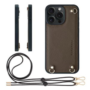 HANATORA iPhone15Promax �P�[�X MagSafe �Ή� �{�v �ϏՌ� �o���p�[�^ �X�}�z�P�[�X �X�}�z �V�����_�[�X�g���b�v �t�� �V�������N���U�[ �M�t�g �}�O�Z�[�t�Ή� �g�[�v D3GZ-15Promax-Taupe