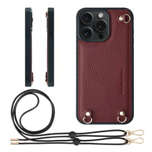 HANATORA iPhone15Promax �P�[�X MagSafe �Ή� �{�v �ϏՌ� �o���p�[�^ �X�}�z�P�[�X �X�}�z �V�����_�[�X�g���b�v �t�� �V�������N���U�[ �M�t�g �}�O�Z�[�t�Ή� ���C�� D3GZ-15Promax-Wine