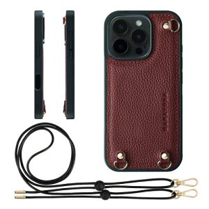 HANATORA iPhone16Pro �P�[�X MagSafe �Ή� �{�v �ϏՌ� �o���p�[�^ �X�}�z�P�[�X �X�}�z �L�[�����O�t�� �V�����_�[�X�g���b�v�t�� �V�������N���U�[ �M�t�g �}�O�Z�[�t�Ή� ���C�� D3GZ-16Pro-Wine