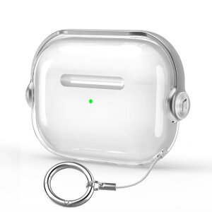 HEIGKOIK AirPods Pro ��3���� �P�[�X 2025�N���� �G�A�|�b�Y�v��3 �J�o�[ TPU �N���A ���� ���ϖh�~ ���b�N�t�� LED�C���W�P�[�^�[�� �ϏՌ� �����h�~ �J���r�i�t�� �g�ѕ֗� �X�^���h�@�\ ���C����
