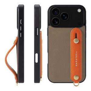 HANATORA iPhone�p 17ProMax �P�[�X �{�v �ϏՌ� �w�ʃx���g �X�}�z�P�[�X �X�}�z �X�^���h�@�\ �l�b�N �X�g���b�v �t�� �G���{�X���U�[ �M�t�g �}�O�l�b�g�Ȃ� �g�[�v+�I�����W NGH-17ProMax-Taupe-OG