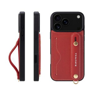 HANATORA iPhone�p 17ProMax �P�[�X �{�v �ϏՌ� �w�ʃx���g �J�[�h�|�P�b�g �X�}�z�P�[�X �X�}�z �X�^���h�@�\ �l�b�N �X�g���b�v �t�� �G���{�X���U�[ �M�t�g �}�O�l�b�g�Ȃ� ���b�h NCGH-17ProMax-Red