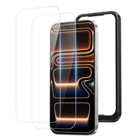 NIMASO ガラスフィルム iPhone 17 Pro Max用 強化ガラス 液晶 保護フィルム 耐衝撃 高透過率 指紋防止 貼りやすい ガイド枠付き 2枚セット いPhone17プロマックス（6.9インチ）対応 DSP25F1715