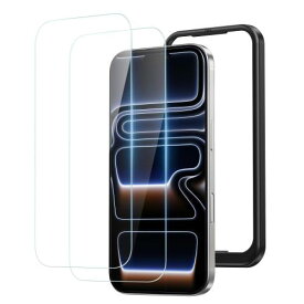 NIMASO ガラスフィルム iPhone 17 Pro 用 強化ガラス 液晶 保護フィルム 耐衝撃 高透過率 指紋防止 貼りやすい ガイド枠付き 2枚セット いPhone17 Pro 対応（6.3インチ）DSP25F1689
