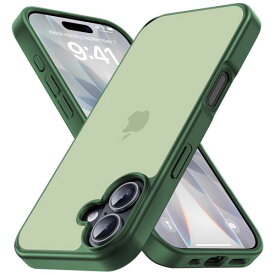 COSOIK iPhone 17 用 ケース 滑り止め 指紋防止 米軍MIL規格 耐衝撃 マット仕上げ ストラップホール付き アイフォン17 半透明 黄変防止 耐久性 カバー ワイヤレス充電対応 あいふおん17ケース 6.3 インチ ミッドナイトグリーン