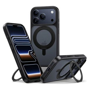 NIMASO iPhone 17 Pro �p �P�[�X �c�����Ή� 360°��]�X�^���h�P�[�X ��phone17pro �p MagSafe�A�N�Z�T���[�Ή� �J�����R���g���[���J�o�[ �g�уX�}�z�P�[�X �����O�}�O�l�b�g ���C�����X�[�d�Ή� ����