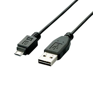 �G���R�� USB�P�[�u�� microB USB2.0 (USB A �I�X to microB �I�X) PlayStation4�Ή� ���o�[�V�u���R�l�N�^ 1m �u���b�N U2C-DAMB10BK