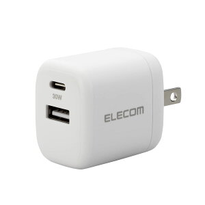 GR }[d Type-C USB PDΉ 30W 2|[g (USB-C/USB-A) ^ y [PD3.0Ή/Gan̗p/܂肽ݎvO] iPhone15Ȃ/iPad/Macbook Air/Surface/̑ PD30W̋Kiŏ[d\ȋ@ zCg EC-AC14