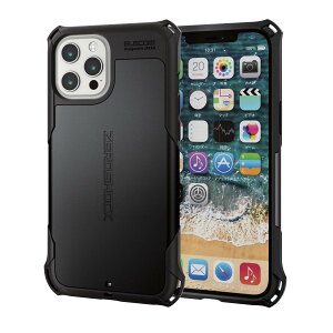 �G���R�� iPhone 12 Pro Max �P�[�X Qi�[�d�Ή� �n�C�u���b�h ZEROSHOCK �ϏՌ� �X�^���_�[�h �u���b�N PM-A20CZEROBK