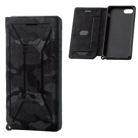 エレコム iPhone SE 第2世代 2020 / 8 / 7 対応 ケース ZEROSHOCK 耐衝撃 [落下時の衝撃から本体を衝撃吸収構造] フラップタイプ カモフラ (ブラック) PM-A19AZEROFT1
