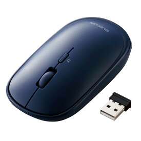 エレコム ワイヤレスマウス 無線2.4GHz Slint M-TM10DBBU 薄型 静音 4ボタン プレゼンモード機能付 ポーチ付 Windows Mac 対応 ネイビーブルー