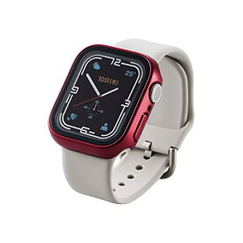 エレコム Apple Watch (アップルウォッチ) ケース 41mm [Apple Watch 8 7 対応] フルカバーケース ガラス 10H 光沢 レッド AW-21BFCGRD