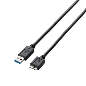 �G���R�� USB�P�[�u�� microB USB3.0 (USB A �I�X to microB �I�X) �X�^���_�[�h 2m �u���b�N USB3-AMB20BK