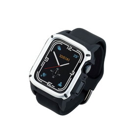 エレコム Apple Watch (アップルウォッチ) ケース バンパー 41mm [Apple Watch 8 7 対応] ZEROSHOCK 耐衝撃 衝撃吸収 ECG機能 心電図機能 対応 シルバー AW-21BBPZEROSV