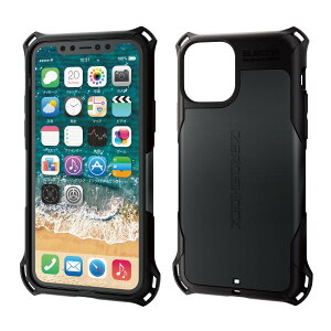 �G���R�� iPhone 11 Pro �P�[�X ZEROSHOCK �ϏՌ� [�������̏Ռ�����{�̂��Ռ��z���\�� (�Ռ��z���t�B�����t)] �X�g���b�v�z�[���t�� �u���b�N PM-A19BZEROBK