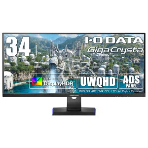 ACEI[Ef[^ IODATA Q[~Oj^[ 34C` GigaCrysta 75Hz 2ms UWQHD (RPG/HDMI×2/DisplayPort/USB-C/Xs[J[t/Rt//5Nۏ/yT|[g) LCD-GCWQ341XDB/E