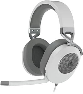 CORSAIR HS65 SURROUND �R���Z�A �T���E���h 3.5mm�R�l�N�^ �Q�[�~���O�w�b�h�Z�b �gMac/PS5/PS4/ Xbox Series/Switch�Ή� Discord�F�� -�z���C�g- CA-9011271-AP