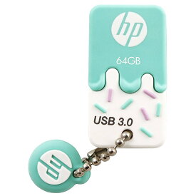 HP USBメモリ 64GB USB 3.0 ブルー アイスクリーム ゴム製 耐衝撃 防塵 のフラッシュドライブ x778w HPFD778W-64