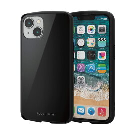 エレコム iPhone14 / 13 ケース カバー 耐衝撃 衝撃吸収 エアークッション 薄型 軽量 TOUGH SLIM LITE [Magsafe対応のiPhone14/13専用］ ストラップホール付き ブラック PM-A22ATSLMBK