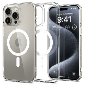 �ČR�K�i�EMagsafe�Ή�Spigen iPhone 15 Pro �P�[�X MagSafe �N���A �ϏՌ� �ČRMIL�K�i�擾 �X�g���b�v�z�[�� ���ϗ}�� ���� �X�g���b�v�z�[�� �}�O�l�b�g���� 2�d�\�� �����Y�ی� �C�菝�h�~ MagSafe ��