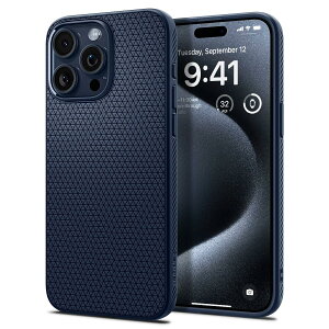 Spigen iPhone 15 Pro Max �P�[�X �}�b�g �\�t�g �ČRMIL�K�i �ϏՌ� ���C�����X�[�d ���L�b�h�E�G�A�[ ACS06563 (�l�C�r�[�E�u���[)