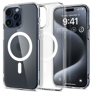Spigen iPhone 15 Pro �P�[�X MagSafe �N���A �ϏՌ� �ČRMIL�K�i�擾 �X�g���b�v�z�[�� ���ϗ}�� ���� �X�g���b�v�z�[�� 2�d�\�� �����Y�ی� �C�菝�h�~ MagSafe ���C�����X�[�d�Ή� �E���g���E�n�C�u