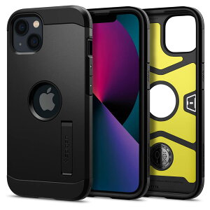 Spigen iPhone13MiniP[X ϏՌ ŋ ČRMILKi擾 3w\ LbNX^h t Jی h~ Ռz CX[d ^tEA[}[ ACS03331 (ubN)