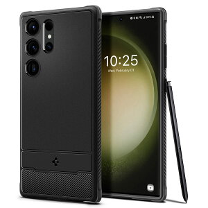 Spigen Galaxy S23 Ultra �P�[�X �ϏՌ� [ SC-52D | SCG20 ] TPU �\�t�g�P�[�X �ČRMIL�K�i�擾 �ϏՌ� ���h�~ �J�����ی� Qi�[�d ���C�����X�[�d ���M�b�h�E�A�[�}�[ ACS05613 (�}�b�g�E�u���b�N)