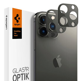 Spigen Optik iPhone 13 Pro とiPhone 13 Pro Max 用 カメラフィルム 保護 Glas tR iPhone13Pro と iPhone13Pro Max 対応 カメラ レンズ ブラック 2枚入