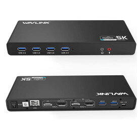WAVLINK USB3.0 ユニバーサル ウルトラ5K ドッキングステーション デュアル4Kドッキングステーション universalドッキングステーション - タイプ-c,タイプaと互換（usb-cとusb-a両方が含まれます）