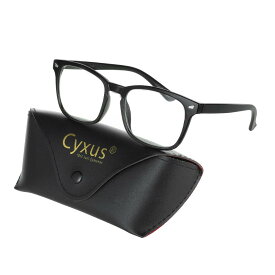 [Cyxus] シクサズ ブルーライトカットメガネ （透明レンズ） TR90 超軽量 pcメガネ UVカット 紫外線カット パソコン用メガネ 輻射防止 視力保護 睡眠改善 目の疲れを緩和する 原宿眼鏡 ファッション（黒縁/大きいサイズ）